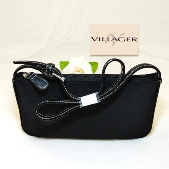 VILLAGER by Liz Claiborne Black Shoulder Bag Mini small Purse Cute little bag - Picture 3 of 10